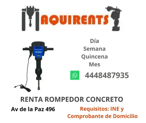Rompedor de Concreto 30 kg Renta Linea